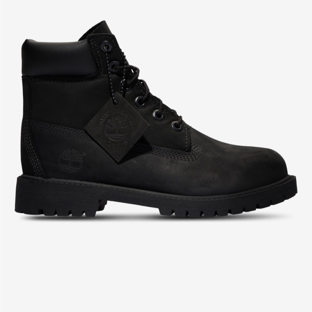 Boys Black Timberland Waterproof 6" Boots size 5.5 $100